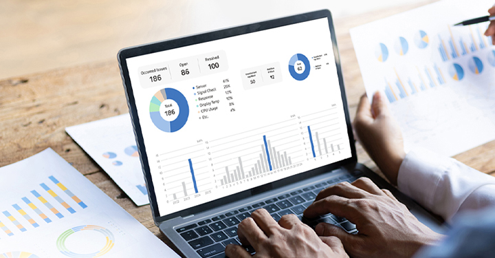 This sample image visualizes security issue data from a workspace through a graphical representation.